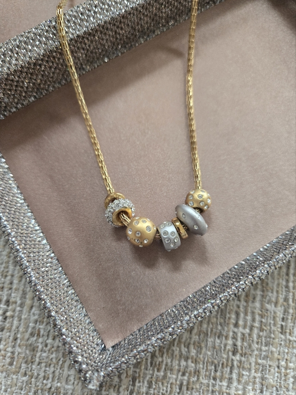 Swarovski Te Kauri Two-Tone Sliding Charm Necklace - Picture 2 of 10